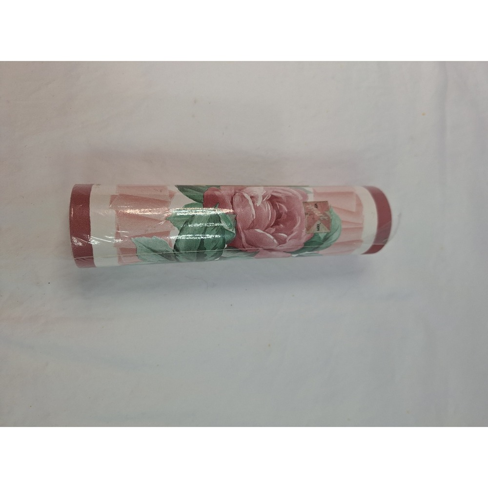 Vintage Kmart Pink Rose Floral Vinyl Wallpaper Border 5m x 17.1cm Made in UK NEW